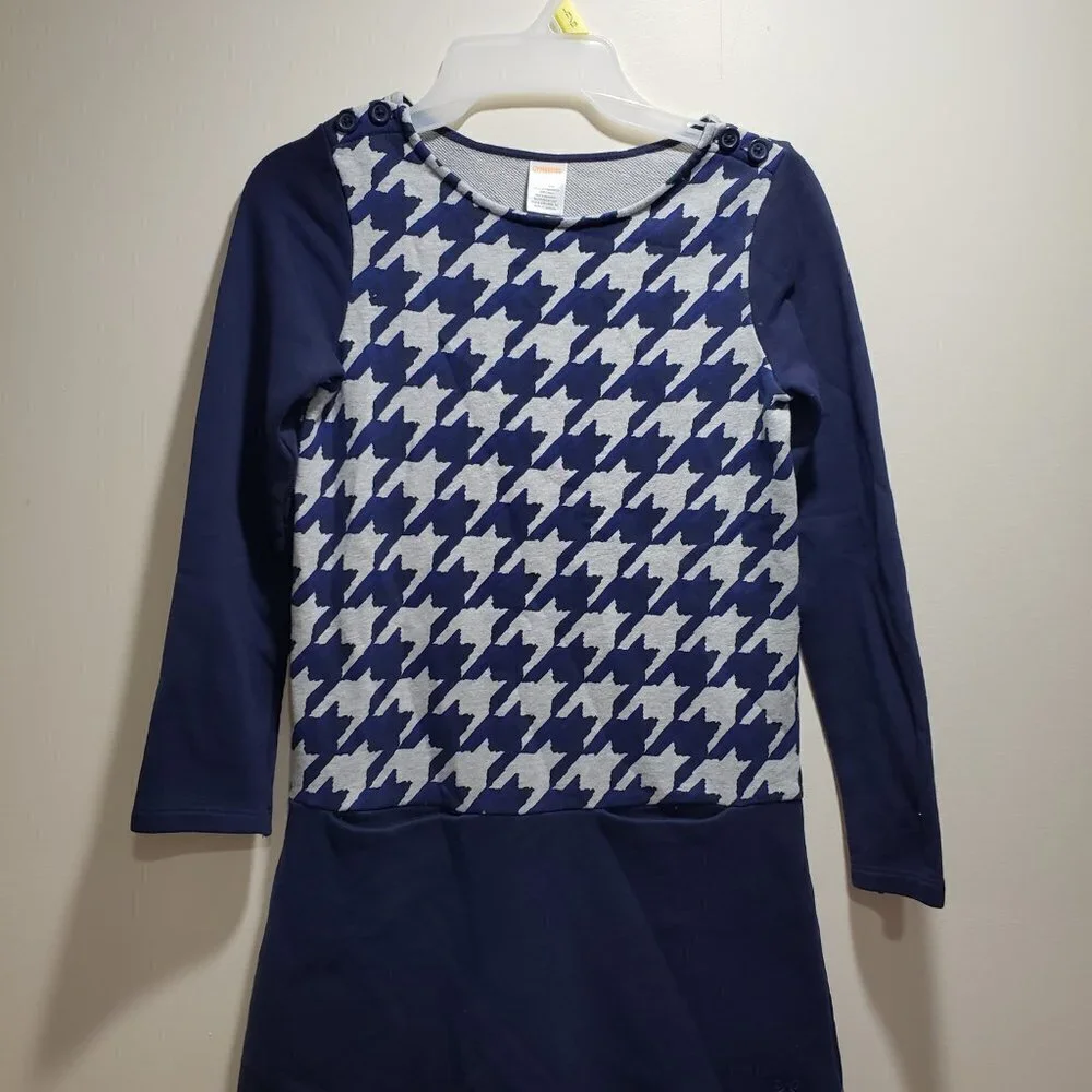 Gymboree Girl's Blue & Grey Long Sleeve Dress - Size 10 - Excellent Condition